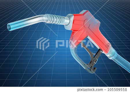 Visualization 3d cad model of fuel pump nozzle, 3D rendering Visualization 3d cad model of fuel pump nozzle, 3D rendering 105509558
