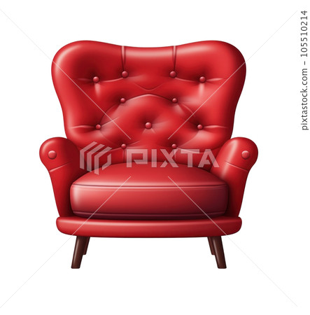 Modern red chair isolated 105510214