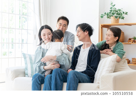 A smiling three-generation family A smiling three-generation family 105510558