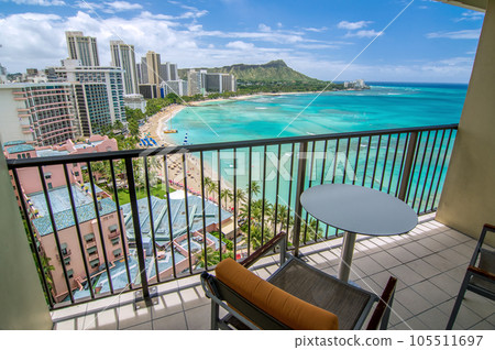 Superb view of Waikiki Beach seen from the hotel 【Hawaii holiday】 105511697