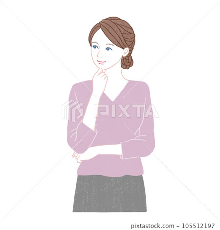 smiling woman thinking smiling woman thinking 105512197