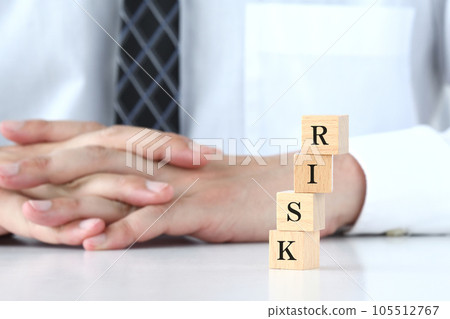Lean risk and businessman with letter block written 105512767