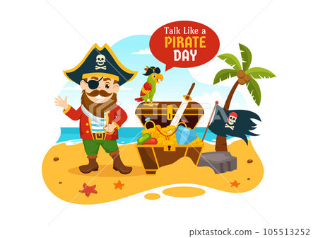 International Talk Like A Pirate Day Vector Illustration with Cute Pirates Cartoon Character in Hand Drawn for Web Banner or Landing Page Templates International Talk Like A Pirate Day Vector Illustration with Cute Pirates Cartoon Character in Hand Drawn for Web Banner or Landing Page Templates 105513252