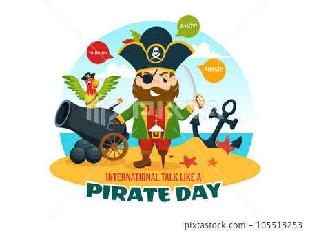 International Talk Like A Pirate Day Vector Illustration with Cute Pirates Cartoon Character in Hand Drawn for Web Banner or Landing Page Templates International Talk Like A Pirate Day Vector Illustration with Cute Pirates Cartoon Character in Hand Drawn for Web Banner or Landing Page Templates 105513253