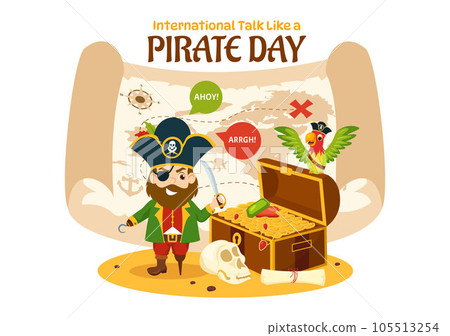 International Talk Like A Pirate Day Vector Illustration with Cute Pirates Cartoon Character in Hand Drawn for Web Banner or Landing Page Templates International Talk Like A Pirate Day Vector Illustration with Cute Pirates Cartoon Character in Hand Drawn for Web Banner or Landing Page Templates 105513254