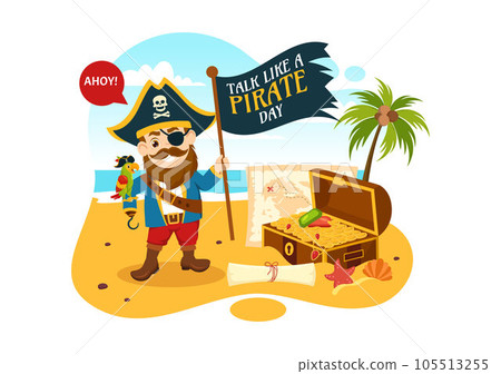 International Talk Like A Pirate Day Vector Illustration with Cute Pirates Cartoon Character in Hand Drawn for Web Banner or Landing Page Templates International Talk Like A Pirate Day Vector Illustration with Cute Pirates Cartoon Character in Hand Drawn for Web Banner or Landing Page Templates 105513255