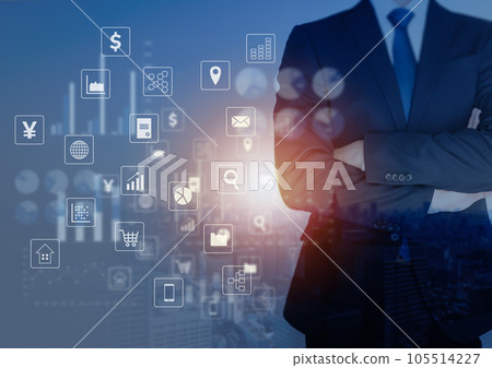 Arms folded businessman icon image 105514227