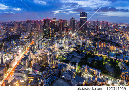 "Tokyo" Tokyo city scenery at midnight, before dawn 105515039