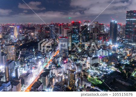 《東京》午夜時分的東京都市風景 105515076