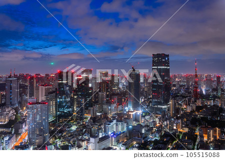 "Tokyo" Tokyo city scenery at midnight, before dawn 105515088