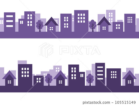 城市景觀剪影設置紫色 城市景觀剪影設置紫色 105515149