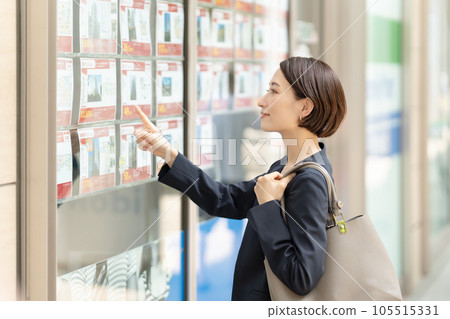 Woman looking for a property Woman looking for a property 105515331