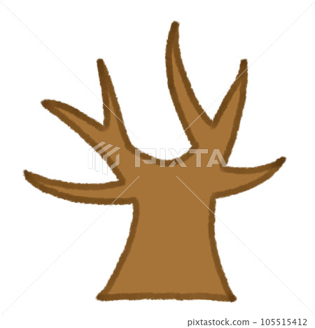 [Branches without leaves] Crayon illustration material of trees 105515412
