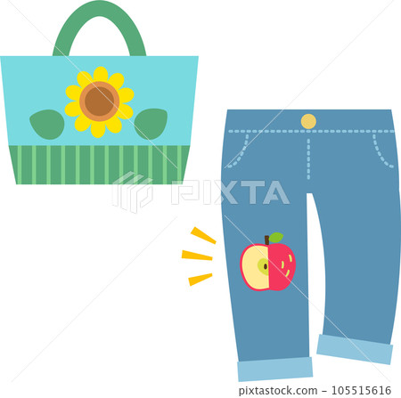 Bag and trousers with appliqué Bag and trousers with appliqué 105515616