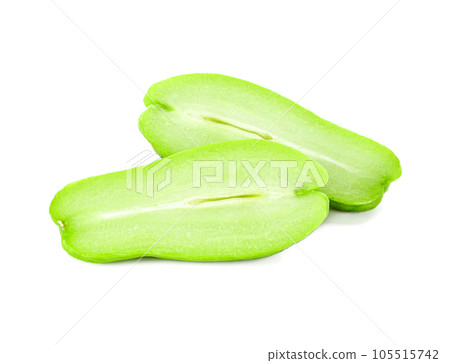fresh Chayote vegetable isolated on white background. 105515742