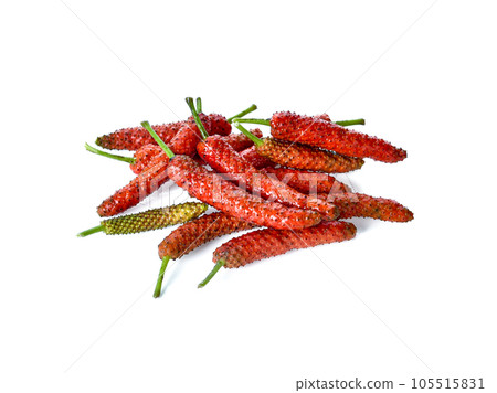 Long pepper or Piper longum isolated on white background 105515831