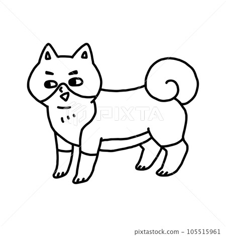 Human face dog, unidentified creature, line drawing Human face dog, unidentified creature, line drawing 105515961