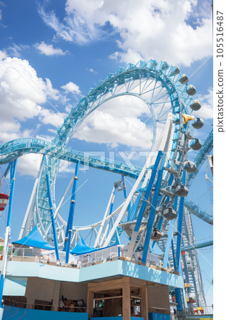 AI image Ferris wheel and roller coaster AI image Ferris wheel and roller coaster 105516487