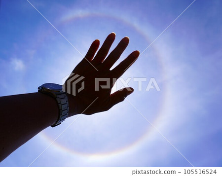 Hold your hand to the sun and see the halo 105516524
