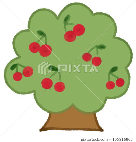 [Cherry] Tree crayon illustration material 105516903