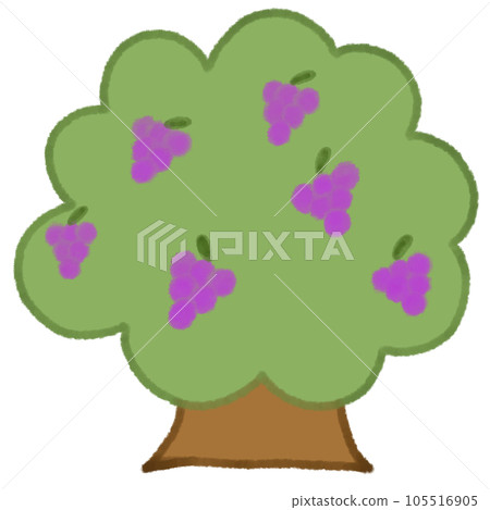 [Grape] Tree crayon illustration material 105516905