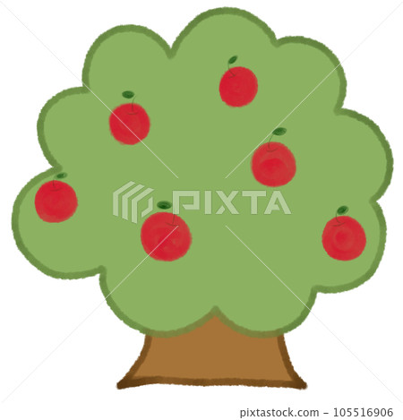 [Apple] Tree crayon illustration material 105516906