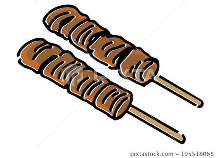 Meat roll, yakiniku skewer, street food Meat roll, yakiniku skewer, street food 105518068
