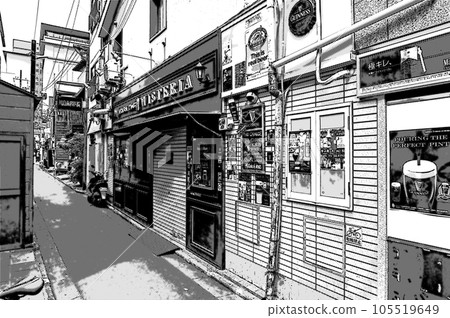 [Manga cut-style Kyoto] A different space where the scent of the night lingers in the bar district during the day 105519649