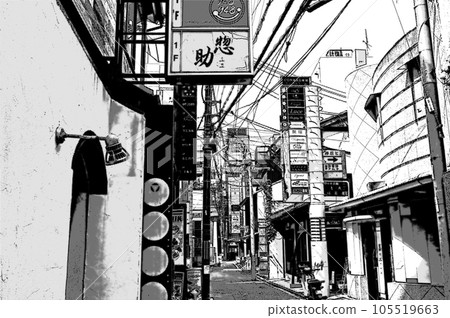 [Manga cut-style Kyoto] A different space where the scent of the night lingers in the bar district during the day 105519663