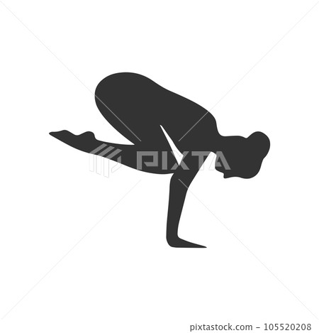 Slim sportive young woman doing yoga fitness exercises. Healthy lifestyle. Vector silhouette illustrations design isolated on white background for t-shirt graphics, icons, web, posters, print Slim sportive young woman doing yoga fitness exercises. Healthy lifestyle. Vector silhouette illustrations design isolated on white background for t-shirt graphics, icons, web, posters, print 105520208