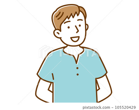 一個男人雙手背後,微笑著 一個男人雙手背後,微笑著 105520429