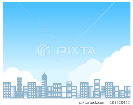 清爽簡約的藍天、雷雨雲和建築街道 清爽簡約的藍天、雷雨雲和建築街道 105520433