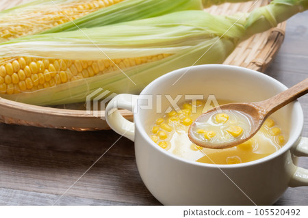 corn soup spoon corn soup spoon 105520492