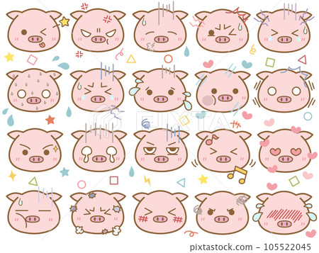 Cute pig emoticon set 3 105522045