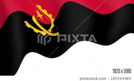 Angola country flag realistic independence day background. Angola commonwealth banner in motion waving, fluttering in wind 105524464