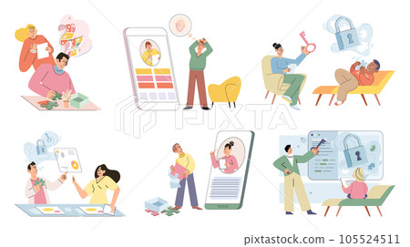 Psychologist listening to patient at mental therapy session. Growth mind and mental intelligence self development tiny person. Person talking to psychotherapist. Psychological session therapy support Psychologist listening to patient at mental therapy session. Growth mind and mental intelligence self development tiny person. Person talking to psychotherapist. Psychological session therapy support 105524511