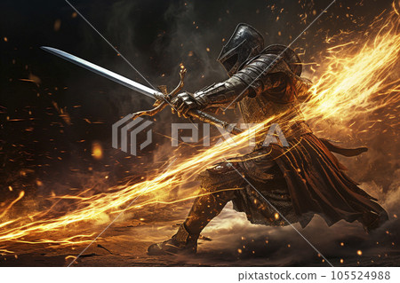 knight battle flame knight battle flame 105524988