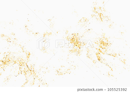 Golden sequins sparkle, gold dust on a white background. 105525392
