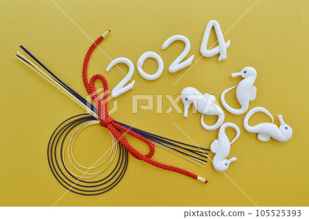 Paper clay seahorse and decorations for New Year's cards 105525393