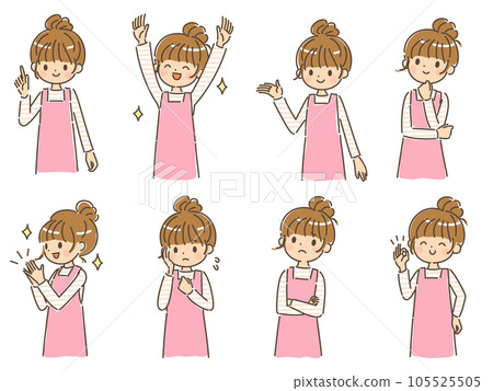 年輕女子的手勢設置上半身沒有背景 105525505