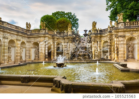 The fountain in Zwinger palace in Dresden Germany The fountain in Zwinger palace in Dresden Germany 105525563