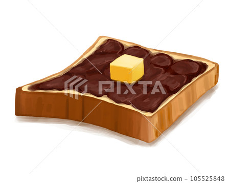 White bread, red bean paste, Ogura toast, margarine, butter, bread, breakfast, breakfast, 6 slices, shaded White bread, red bean paste, Ogura toast, margarine, butter, bread, breakfast, breakfast, 6 slices, shaded 105525848