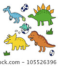 Cute dinosaur illustration set 105526396