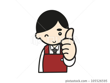 Male supermarket clerk with OK pose Male supermarket clerk with OK pose 105526595