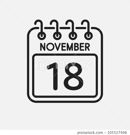 Icon page calendar day - 18 November Icon page calendar day - 18 November 105527406