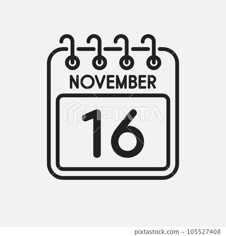 Icon page calendar day - 16 November 105527408