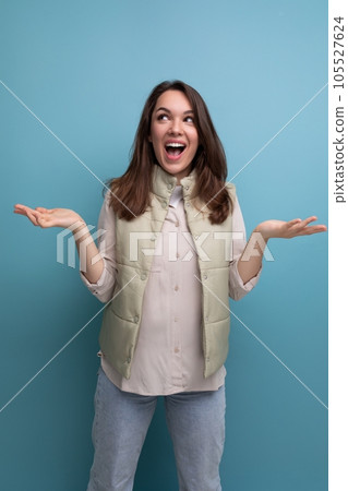 emotional doubting brunette young lady in casual clothes 105527624