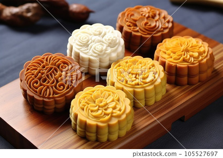 Chinese traditional mooncakes for Mid-Autumn Chinese traditional mooncakes for Mid-Autumn 105527697