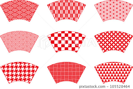 Red fan Japanese pattern frame, vector variation set Red fan Japanese pattern frame, vector variation set 105528464