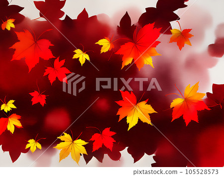 Autumn floral background red and yellow leaves. 105528573